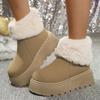 Fashion Chunky Platform Fur Ankle Boots Women 2025 New Back Zipper Faux Suede Snow Boots Woman Thick Bootm Warm Winter Booties Mujer