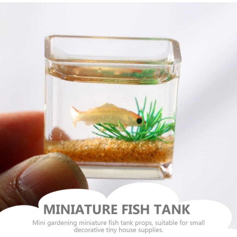 Мини-миска для рыб, кукольный домик, миниатюрный аквариум, маленькая стеклянная чаша для золотых рыбок для сказочного пейзажа, садовый орнамент, аксессуары для украшения кукольного домика