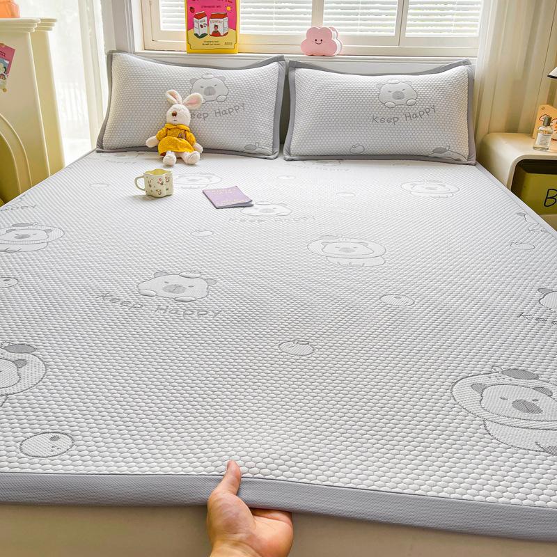 Summer Cooling Mat Set 2 Piece 3 Piece Class A Bed Style Ice Silk Air Conditioner Soft Mat Washable Thin Cushion