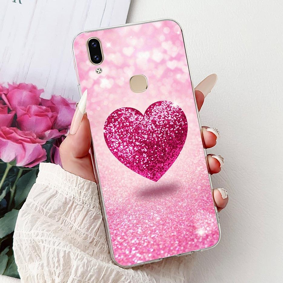 Чехол для Vivo V9 Youth 1727 1726 Милый Чехол с Рисунком Сердечка Мягкий Тонкий Чехол для Телефона Для Vivo Y85 Y89 V 9 Youth VivoV9 6GB Fundas