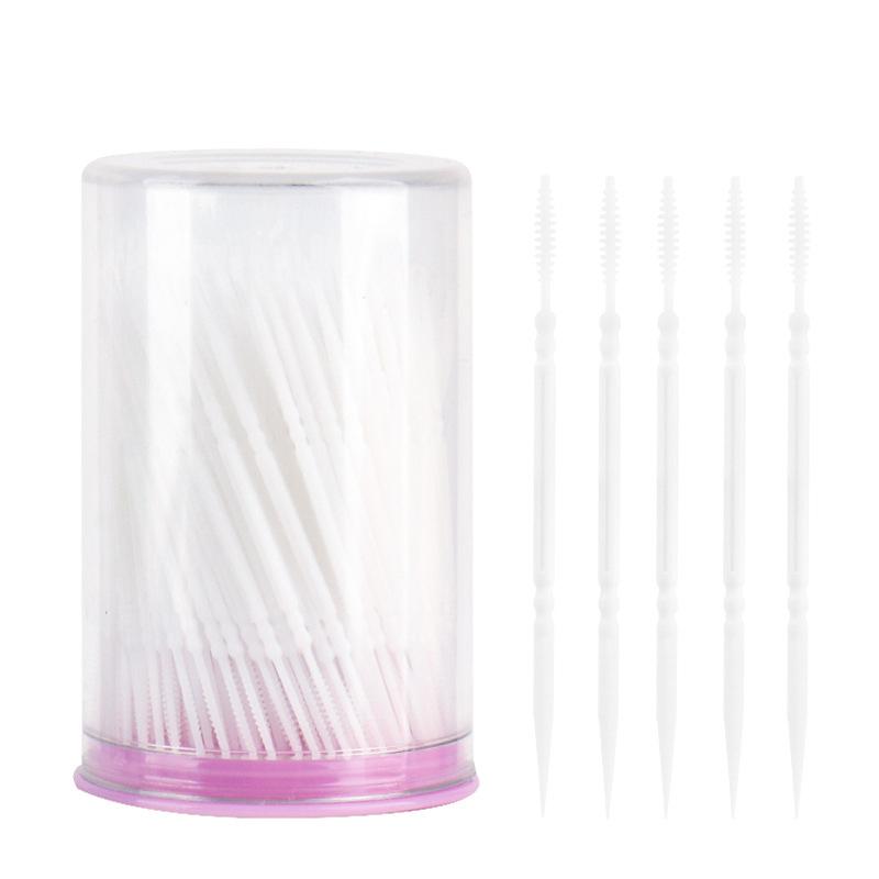 300/шт Зубочистка-щетка Пластиковая зубочистка Двусторонняя Одноразовая Бытовая Межзубная щетка Для чистки зубов Зубная нить