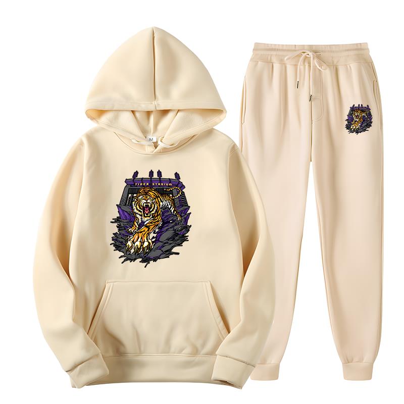 Готический ретро с принтом свирепого тигра для женщин, весна и осень, новый оригинальный дизайн, комплект с капюшоном, чистый хлопок, свободный уличный