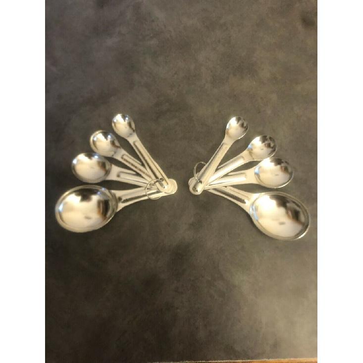 (2 Sets) of Classic 4 Stainless Steel Measuring Spoons 1/4, 1/2, 1 TSP, & 1 TSBP