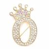 Crown 26 Initial Letters A To Z   Brooch Pins Women