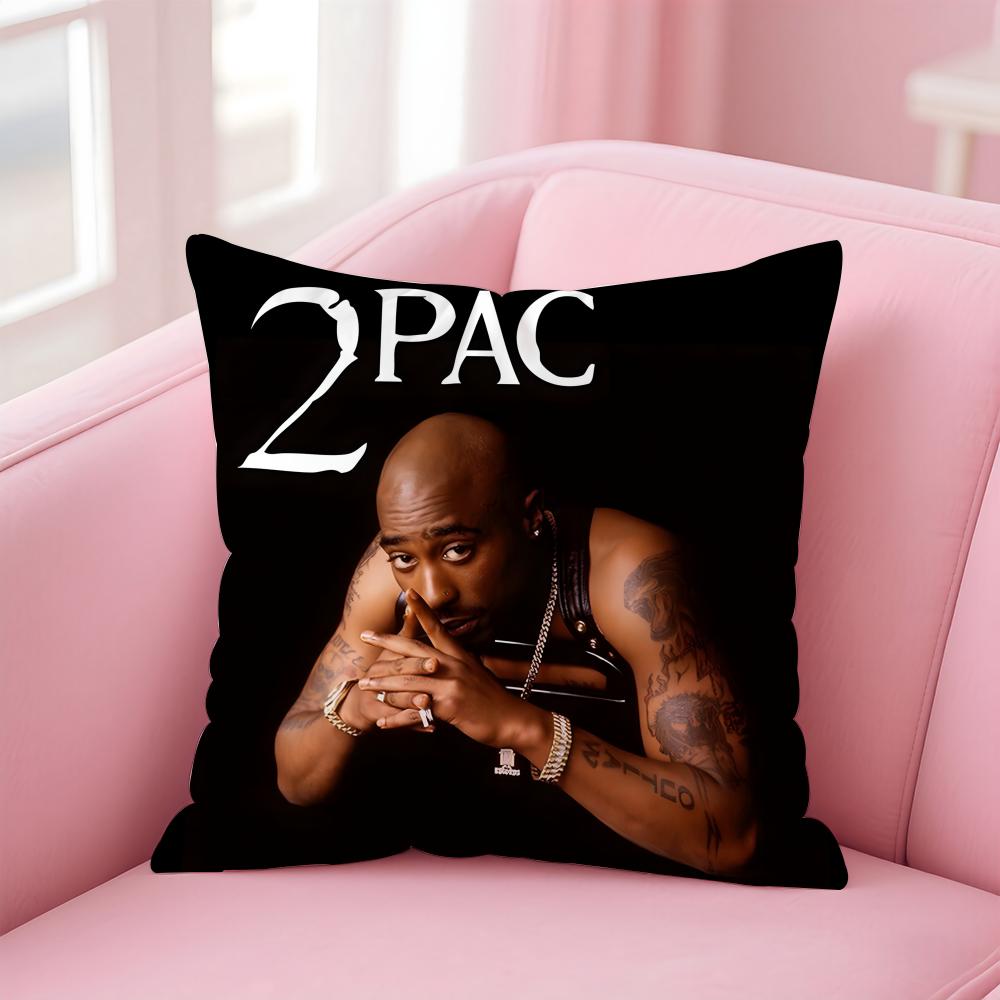 Legendary HipHop American Rapper TTupac SShakur Cushion Cover Pillow Case Soft Skin Friendly Fabric Concealed Zipper