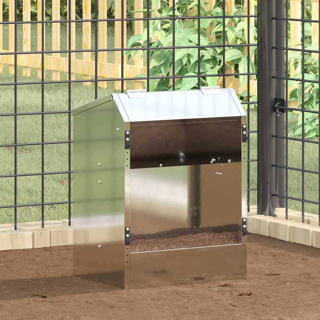 Rabbit Feeder Silver 33.5 x 25.5 x 45.5 cm Galvanized Steel