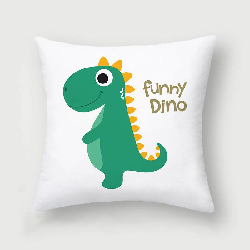 Cute and Interesting Cartoon Dinosaur Throw Pillow Set Sofa Chair Cushion Cover Children's Room Home Decoration Pillowcase 45x45