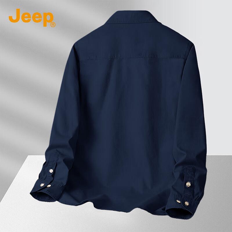 Jeep Мужская повседневная рубашка с длинным рукавом из чистого хлопка