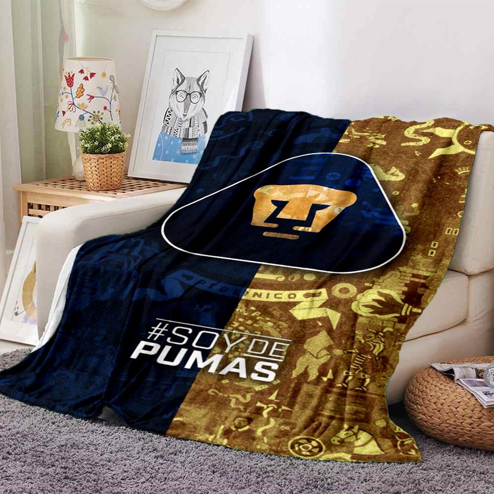 Pumas UNAM Print Flannel Blanket High Quality Warm Comfortable Cover for All Seasons Perfect for Gifts Home Decor