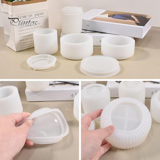 4 комплекта силиконовых форм с крышкой, форма для литья бетона, гладкие полосы, антипригарное покрытие, сделай сам, форма для хранения ювелирных изделий из эпоксидной смолы