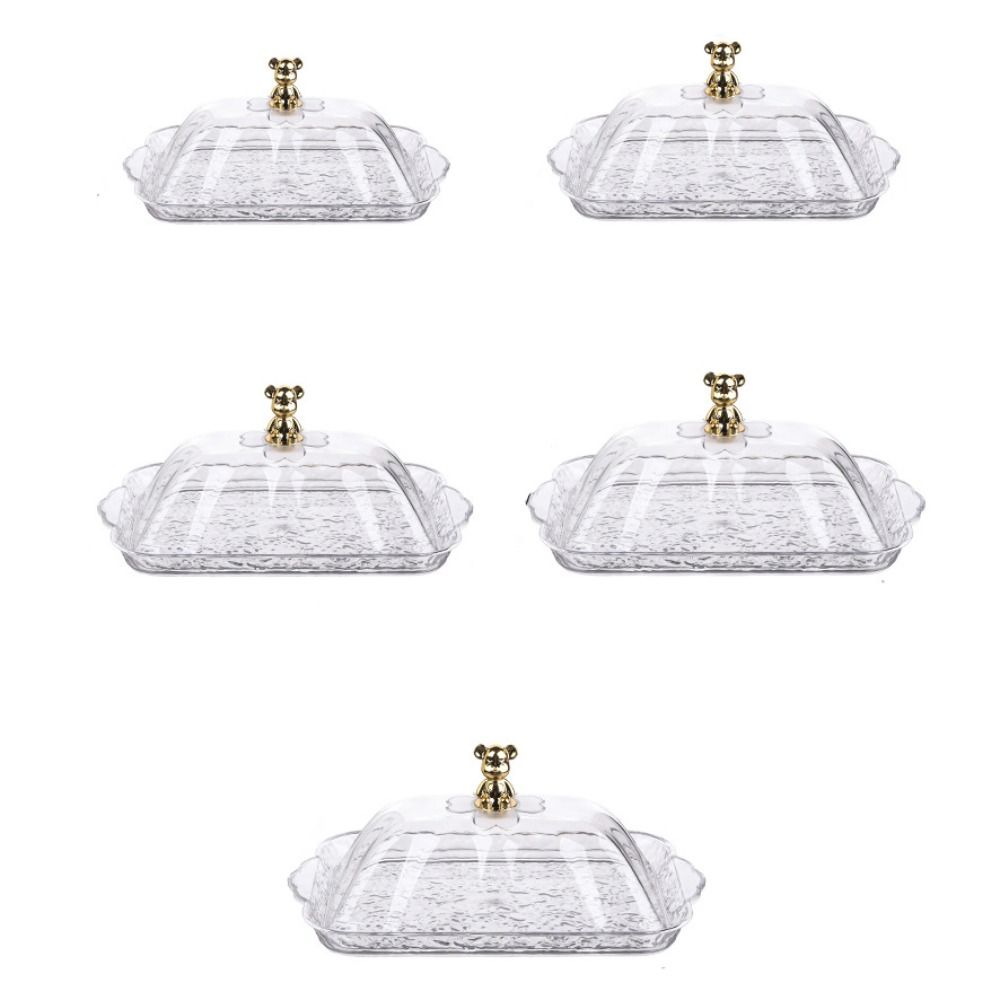 Plastic Snack Tray with Lid Storage Display Plate Kitchen Organizer Candy Storage Box  Party