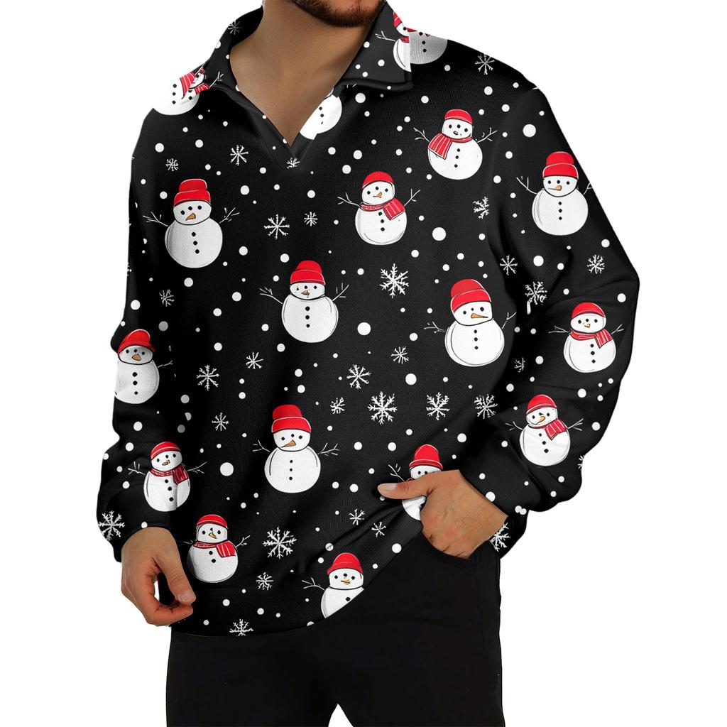 Men's Casual Collared Long-Sleeve Knit Base Layer Top