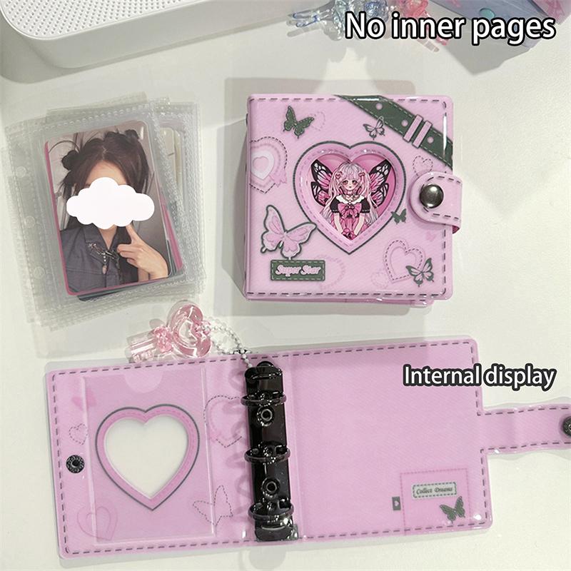 Sweet Lace Denim Style Mini Card Album Portable 3 Inch Photocard Binder Detachable Loose-Leaf Small Card Storage Bag