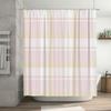 Plaid Bath Shower Curtain Waterproof Washable Home Decor For Bathtub Kids Bathroom 180X180Cm Pink Yellow White Checkered Print M