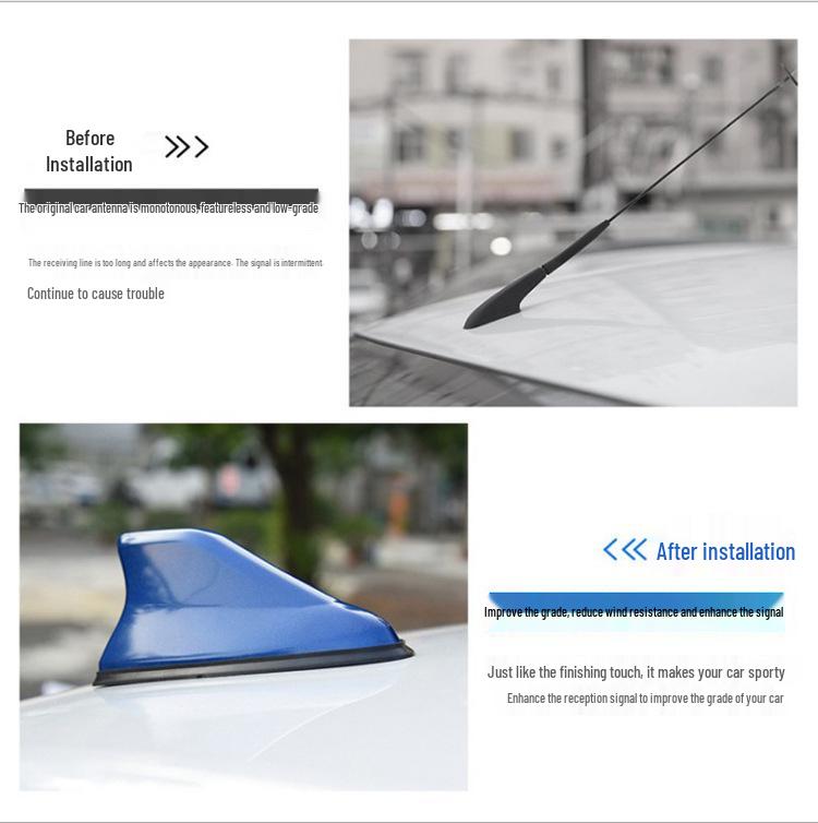 Second-Generation Shark Fin Car Radio Antenna with Signal Enhancement and Decorative Tail Wing