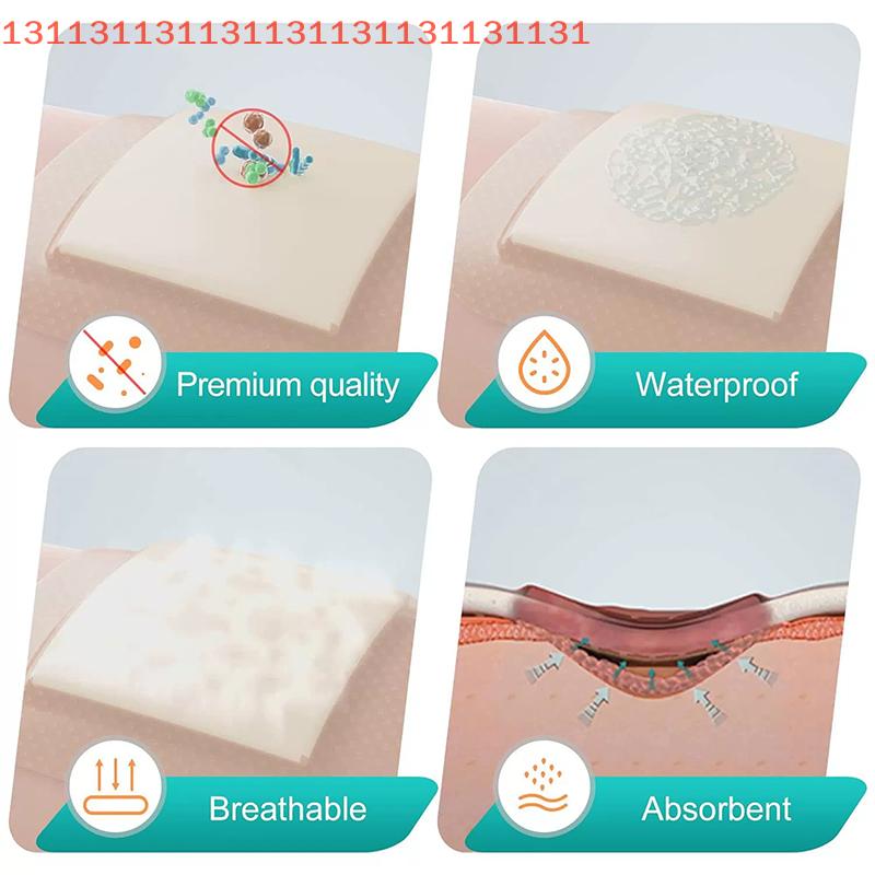 1 шт. Силиконовая пенная повязка, Водонепроницаемая и высокоабсорбирующая раневая повязка, Силиконовая пенная подушечка для ухода за ранами