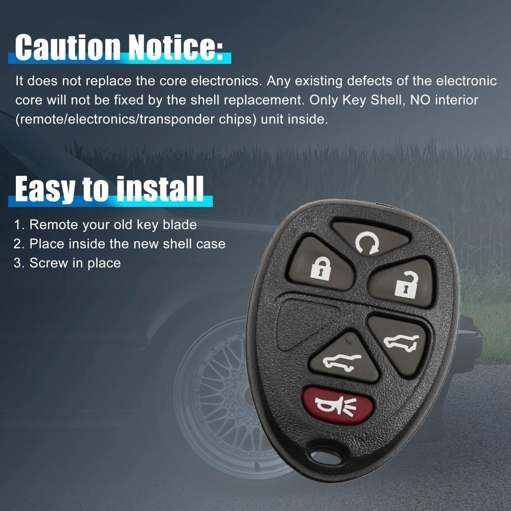 Черный 6-кнопочный брелок для ключей с дистанционным управлением, чехол для замены чипа ключа OUC60270 для Cadillac Escalade 2007-2014 Chevrolet Suburban