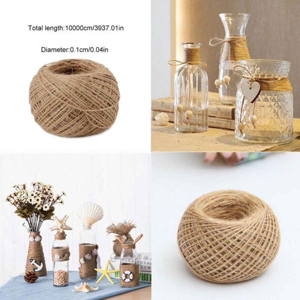 Hand-woven Jute Twine 100M/Roll Binding Rope  For Handmade Craft Baking Decoration Packing Gift Box