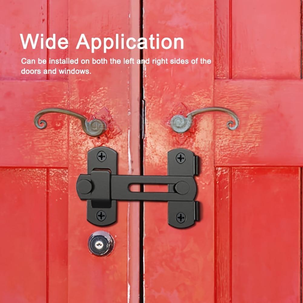 Stainless Steel Barn Door Lock - 180 Degree Flip Slide Design, Durable, Suitable for Various Door Types, Pet Doors, Bathroo