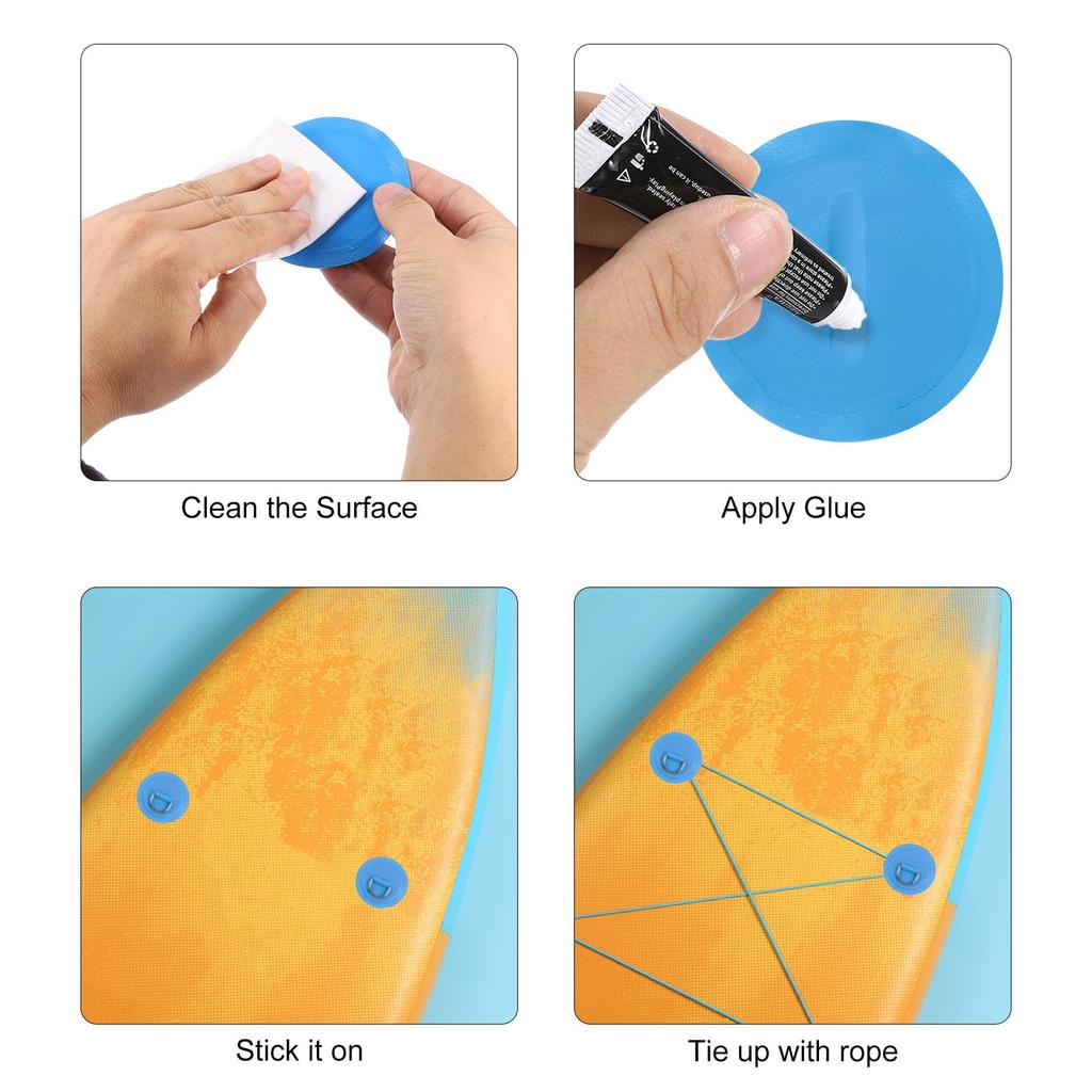 Патики PATIKIL 6 шт. заплатки из нержавеющей стали ПВХ накладки без клея для надувной лодки байдарки каноэ доски для серфинга черное D-образное кольцо D-образное кольцо
