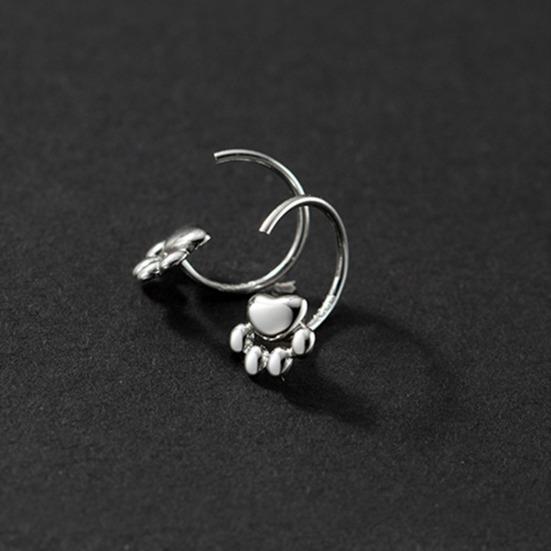 1 пара серег-пусетов высокой полировки с открытием, гипоаллергенные, с посеребрением, удобные в носке, подарок, медные женские серьги-хупы полукруглой формы с кошачьей лапкой для свиданий