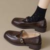 Fashion Leather Women's Flat Shoes 2025 Mary Jane Spring And Autumn Fashion Round Toe Shoes Buckle Comfortable Women Flats Shoes