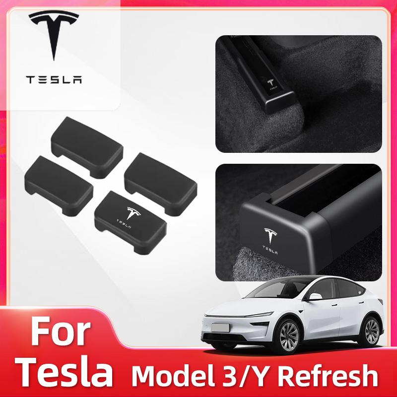 Автомобильная наклейка для Tesla Model 3 Y Juniper Highland 2025 2026 Защитная крышка направляющих салазок сиденья Инструменты Шкив Защита от столкновений Мод