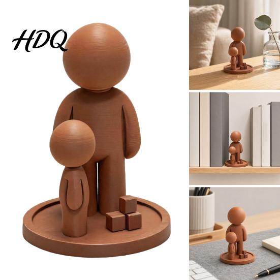Цельнолитая Декоративная 3D-печатная Фигурка-Скульптура Отца и Сына Статуэтка для Дома
