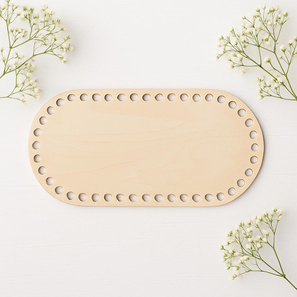 Base Plywood bottom for bread crochet bread oval 15x30cm Bottom