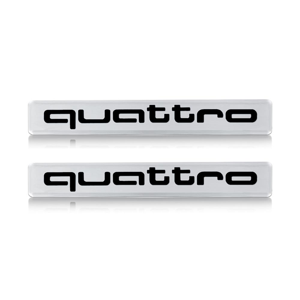 2Pcs Car Styling Quattro Logo Side Body Rear Trunk Logo Sticker For Audi A3 8P 8V A6 C8 C7 A4 B7 S8 A8 D3 D4 A5 A8 Q3 Q5 Q2 Q7