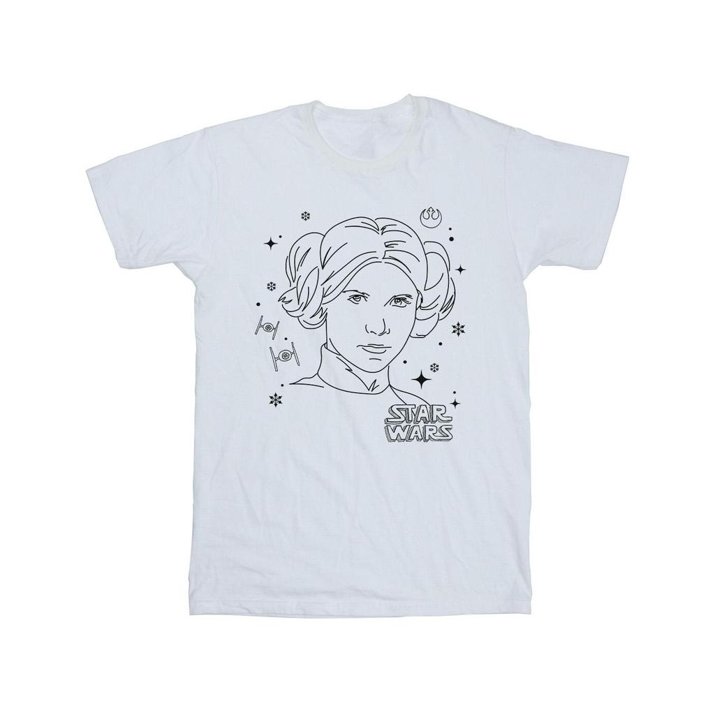 Star Wars Mens Episode IV: A New Hope Leia Christmas Sketch T-Shirt