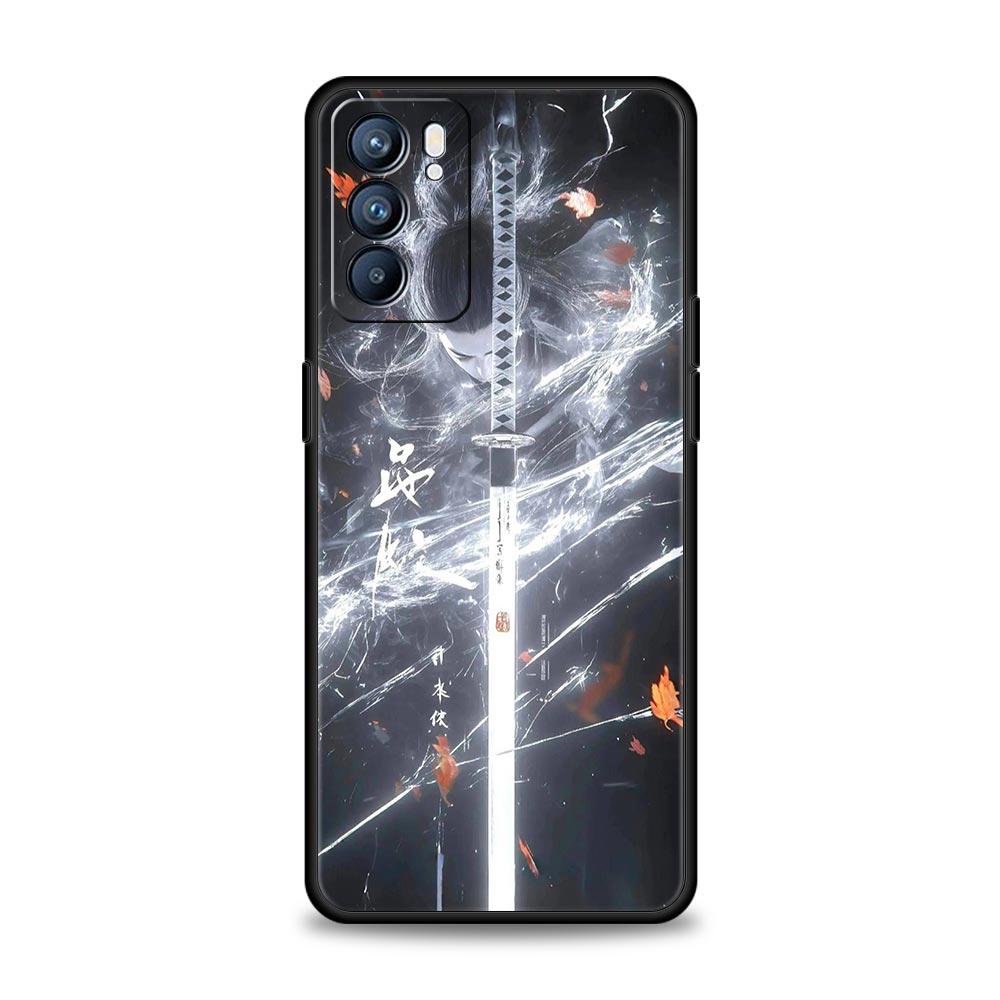 Креативный чехол для телефона с узором "Меч" для Oppo Reno 13 12 11 10 7 F Find X5 X6 A98 A80 A79 A78 A57 A54 A31 A17 Pro 5G Мягкий ТПУ