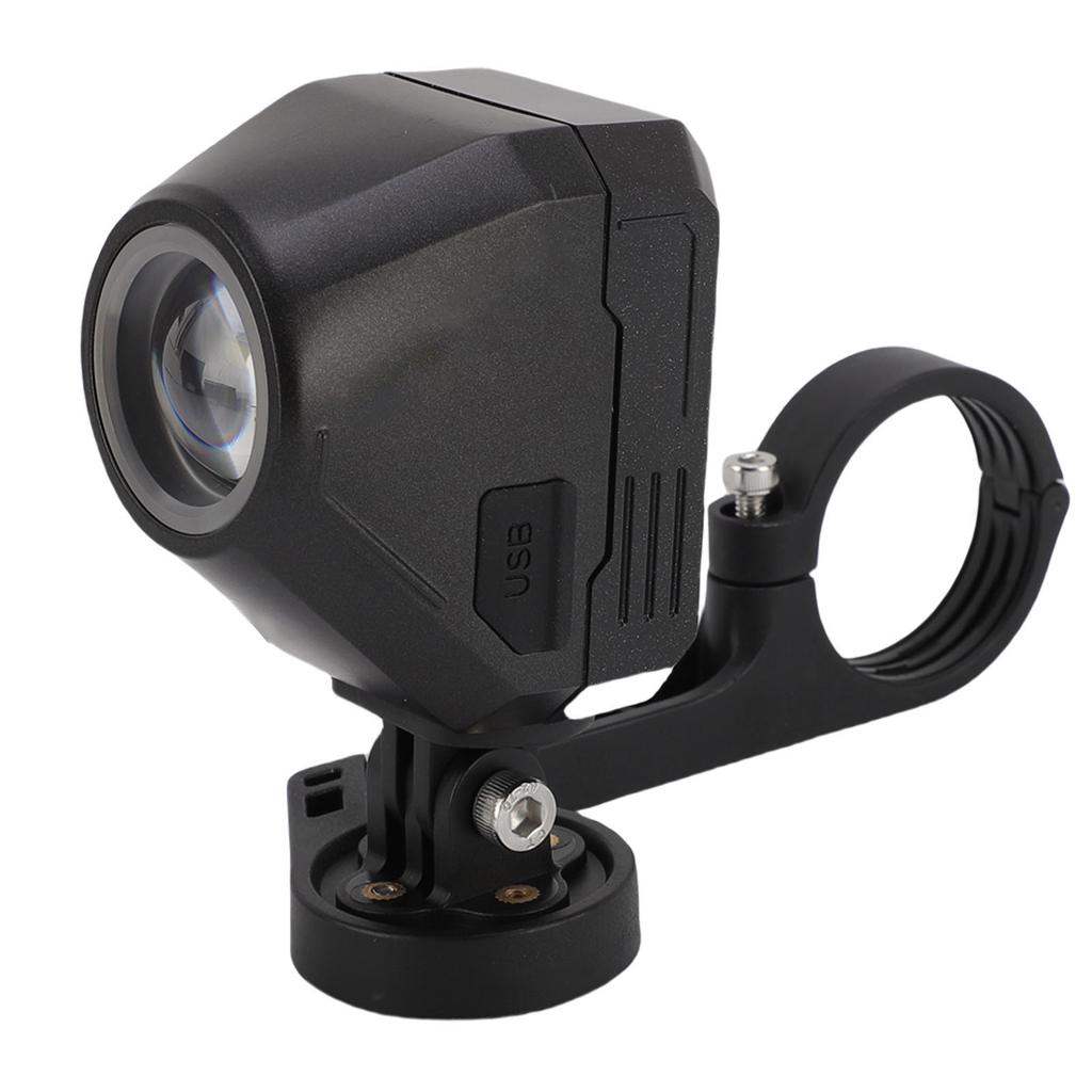 Bike Headlight Wireless Remote Control Front Suspension Light Cycling Headlamp with Bracket Adjustable Brightness Black