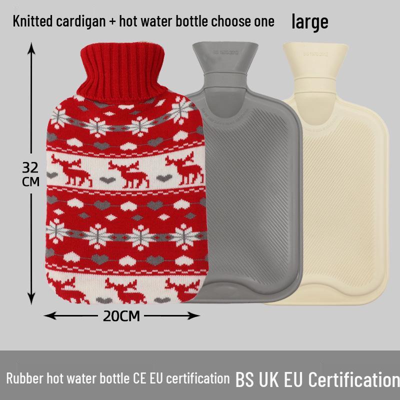 Explosion-Proof Hot Water Bottle: Rubber Design for Stomach and Feet, Long-Lasting Warmth