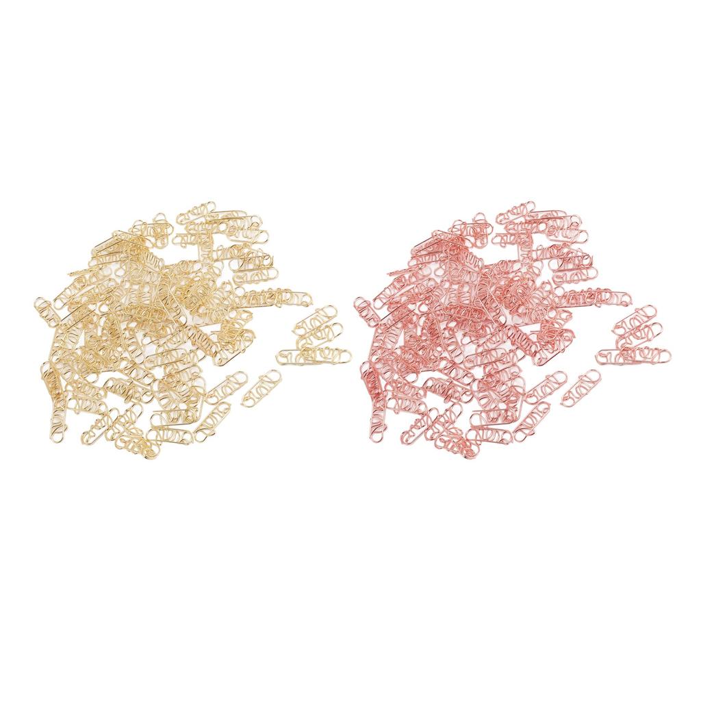 100pcs Paper Clips Multipurpose Innovative Cute Letter Design Stainless Steel Small Paper Clips for