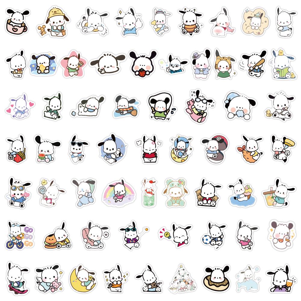 60 мультяшных наклеек Sanrio Pochacco - Водонепроницаемые листы для планировщика, бутылки для воды и компьютера