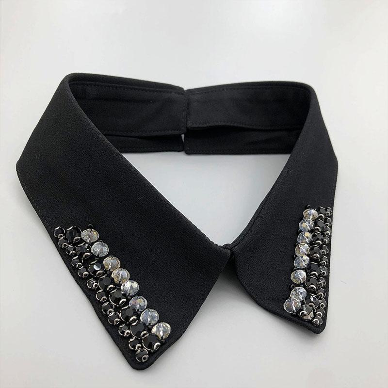 Beading Fake Collar Women Elegant Diamond Detachable Collars for Woman False Shawl Shoulder Wrap Lapel False Collars Woman Tie