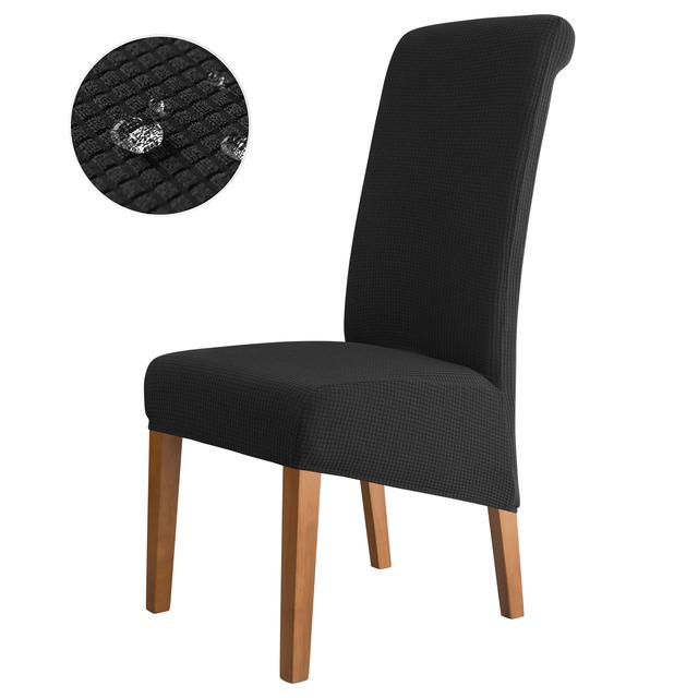 Водонепроницаемые репеллентные чехлы на стулья с высокой спинкой, жаккардовые эластичные чехлы на стулья размера XL для столовой, противогрязные, простые в уходе защитные чехлы для сидений