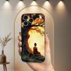 Узор веры Будда Арт Чехол для телефона iPhone 13,12,15,14,11,16,17,Plus,Pro Max,XS,X,XR,SE,Mini,8,7,Мягкий силикон Черный
