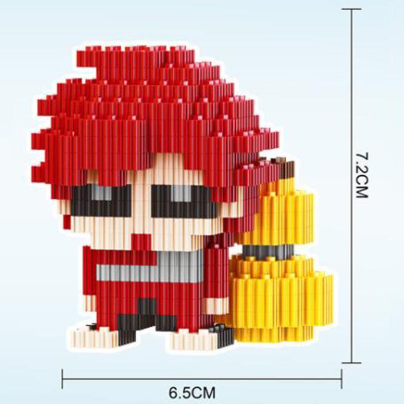Наруто Алмазные блоки Строительный блок Мультяшный воин Спортивный костюм Аниме демон Лиса Тыква Ниндзюцу Детские игрушки для мальчика Модель
