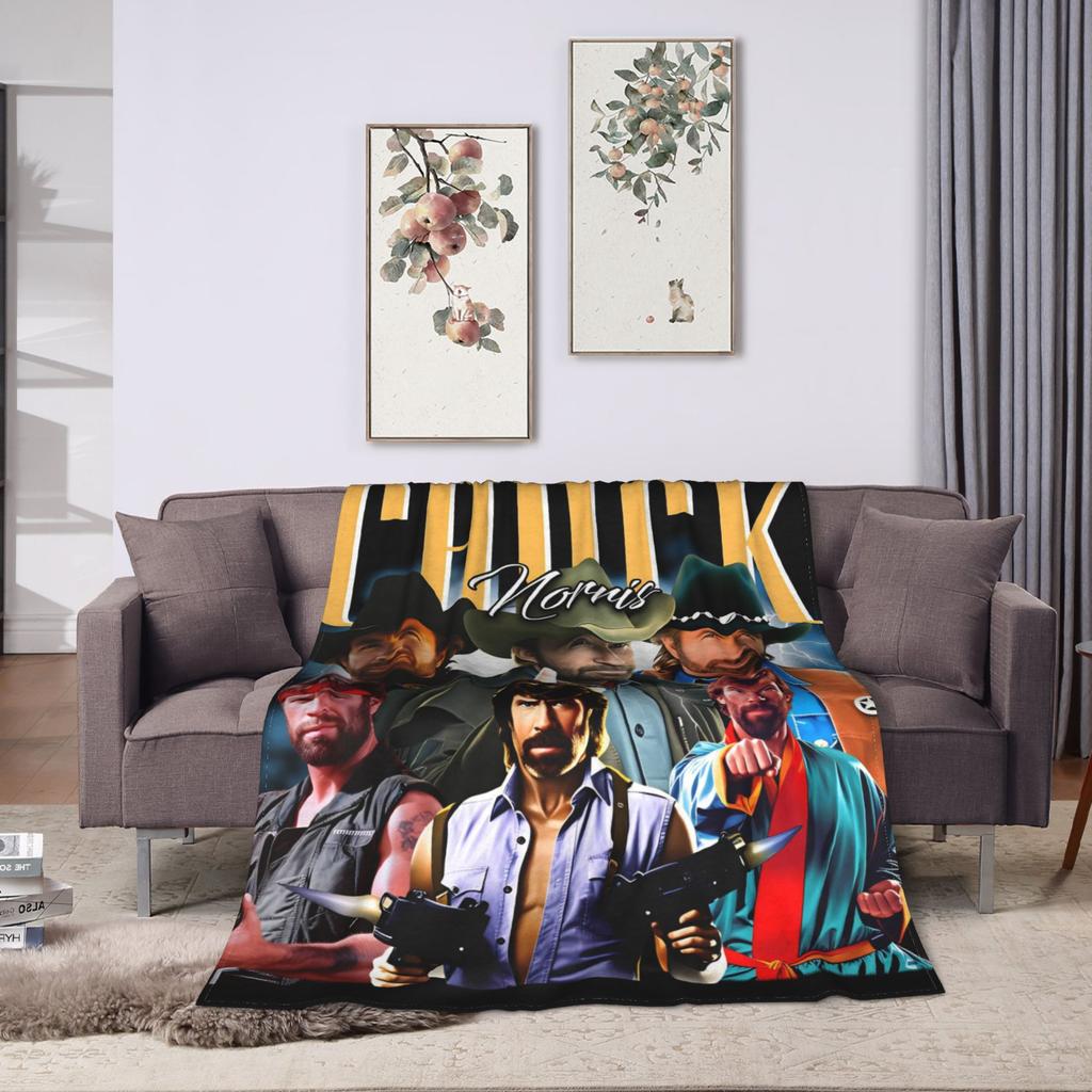Norris Actor Vintage Poster Throw Blanket Soft Comfy Funny Blanket For Sofa Home Travel Flannel Bedspread Bed Cover