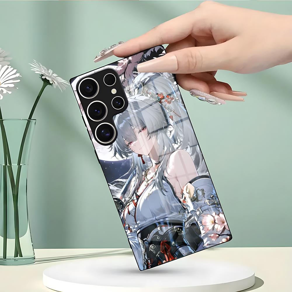 Чехол для телефона Wuthering Waves Feixue для Samsung S26 S25 Edge Ultra 23 22 21 20 Ultra Plus S24 Fe Стеклянная крышка