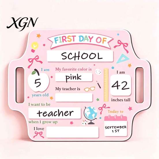 Small Chalkboard Sign First and Last Day of School Board for Kids, Reusable Wooden Kids Study Planner Sign, Cute Writing Daily Notes Schedules