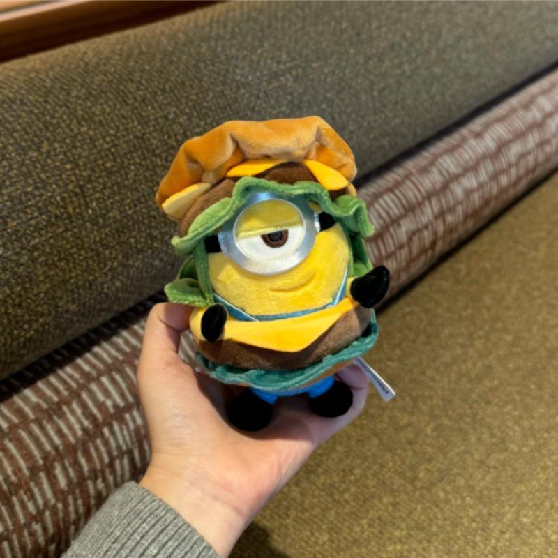 Cute MINIONS plush keychain cartoon anime peripheral figurine desktop ornament room decoration backpack hanging doll toy gift