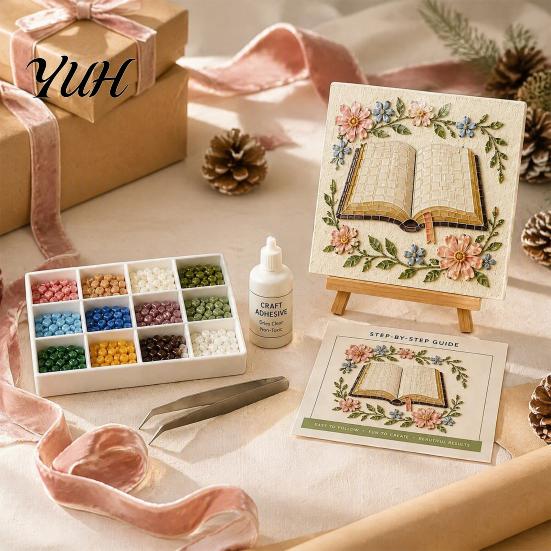 Meaningful Spiritual Art Projects Christian Sea Glass Kit, DIY Religious Mosaic Kit for Adults, Faith Bible Based Creative Hobbies Inspired