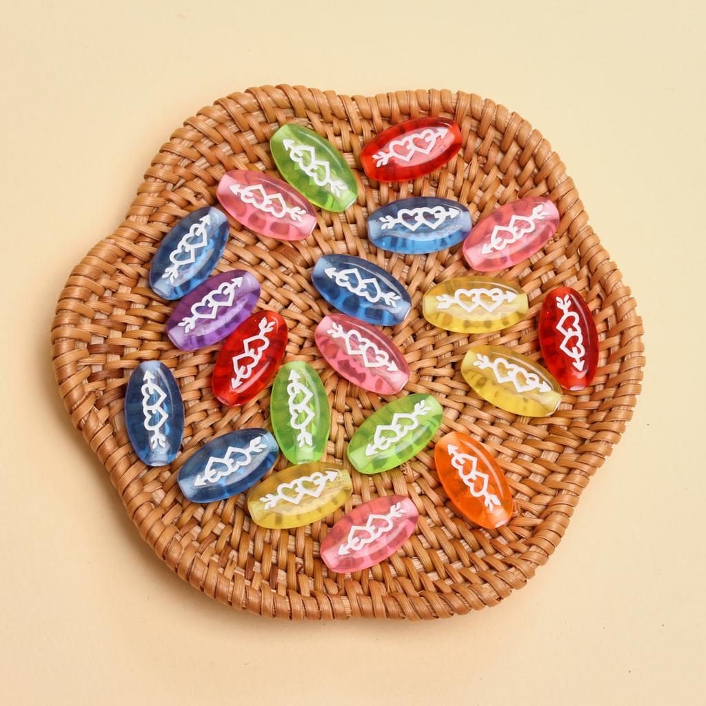 20 шт., 17,5*9,5 мм, одна стрела сквозь сердце, модные акриловые свободные бусины для изготовления ювелирных изделий, браслет, ожерелье, брелок, бисер, аксессуары ручной работы