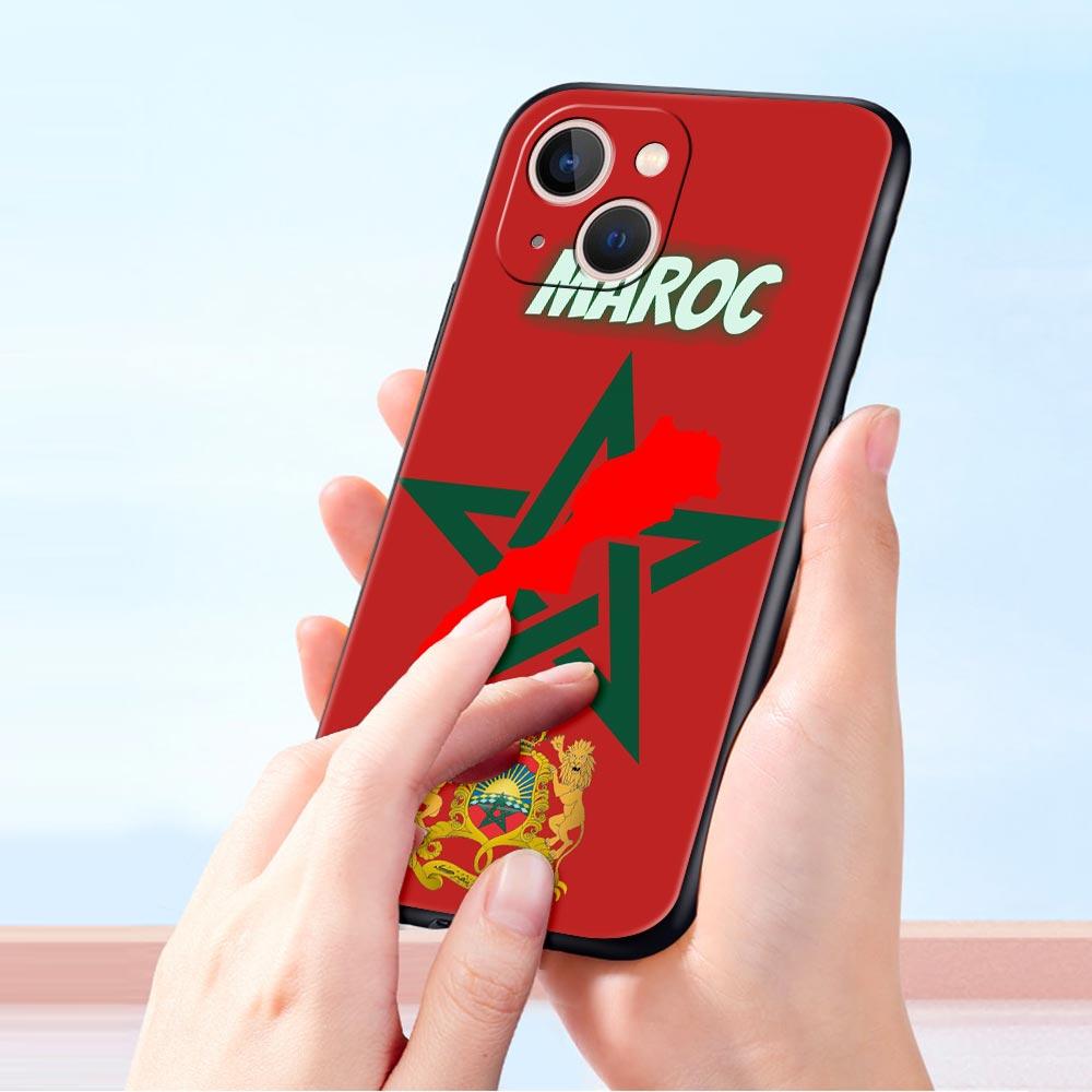 Флаг Марокко Maroc Morocco Паспорт Чехол для телефона iPhone 17 16 15 Pro Max 11 12 13 14 7 8 Plus SE 2020 X XR XS Чехол Черный
