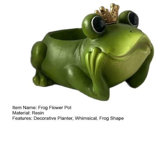 Горшок для цветов в виде лягушки из смолы, кашпо в форме лягушки, декор для сада, для помещений и улицы, горшок для растений в виде лягушки для суккулентов, кактусов, настольных растений на балконе