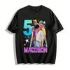 Графическая футболка с изображением виртуальной K-pop группы Madison5 Модный стиль аниме-айдола Повседневная свободная футболка Хлопковая футболка