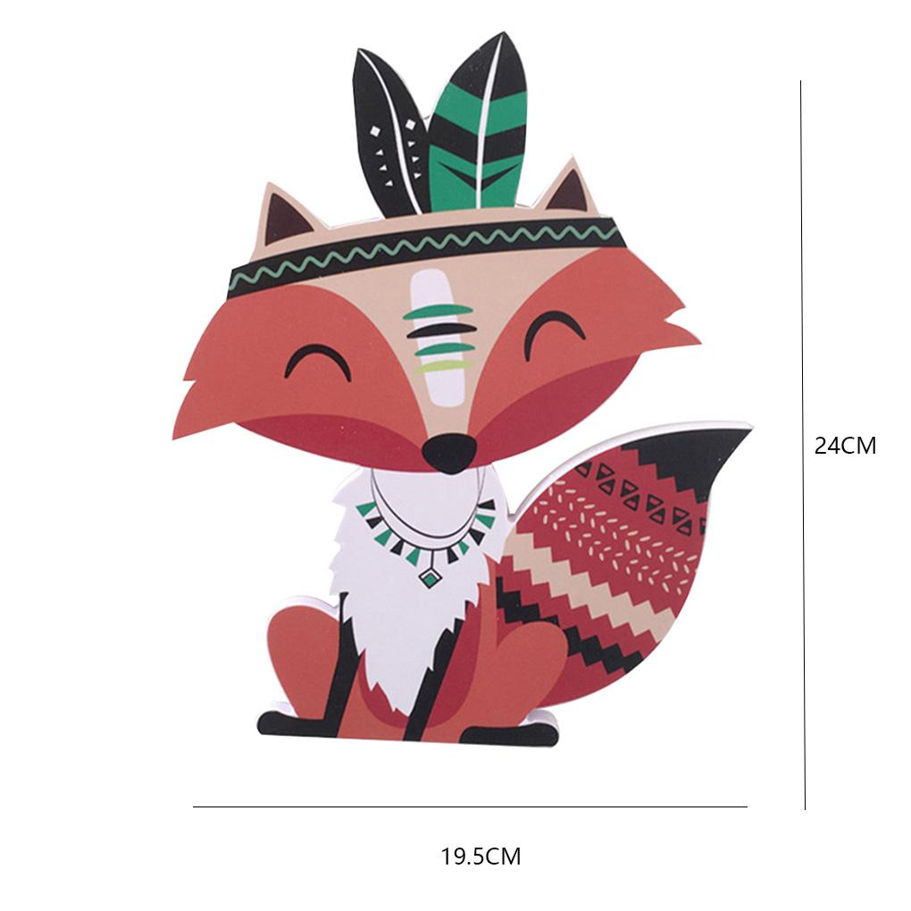 Nordic Style Wood Plastic Ornaments Cartoon Animal Head Wall Decor